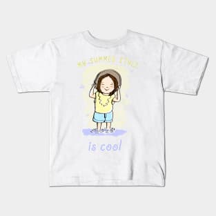 Girls Tshirt for Summer with Saying "My Summer Style is Cool" Kids T-Shirt